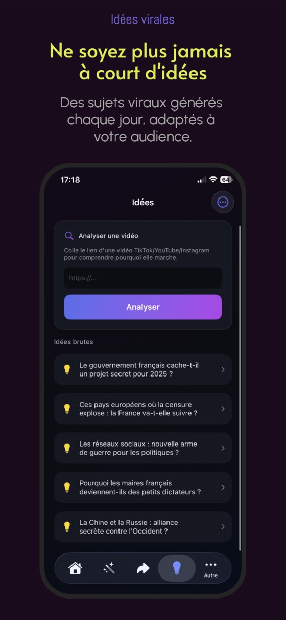 Viral content ideas generated by the Klyp app